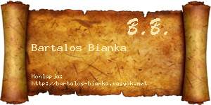 Bartalos Bianka névjegykártya